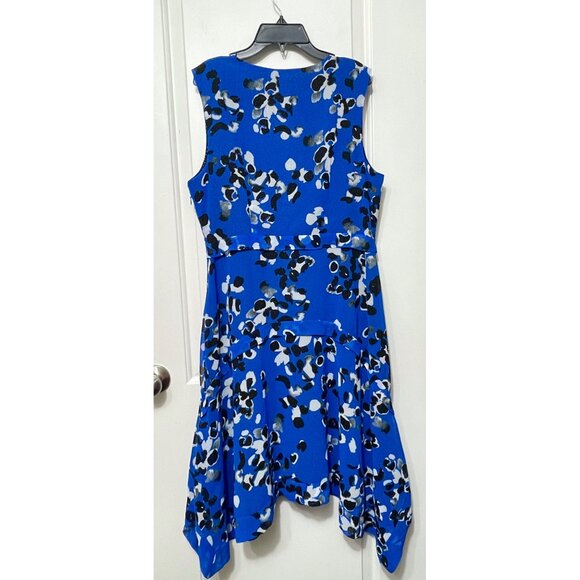 Cabi Cobalt Jungle A-Line Asymetrical Hem Midi Dress in Blue Size M - Picture 10 of 16